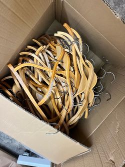 WOODEN HANGERS (top) HUNDREDS CHEAP