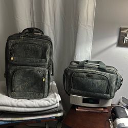 Printed Green  Luggage Set