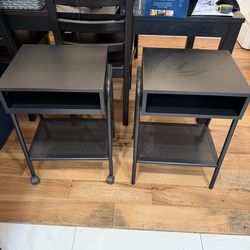 2 black side tables (~26” H)