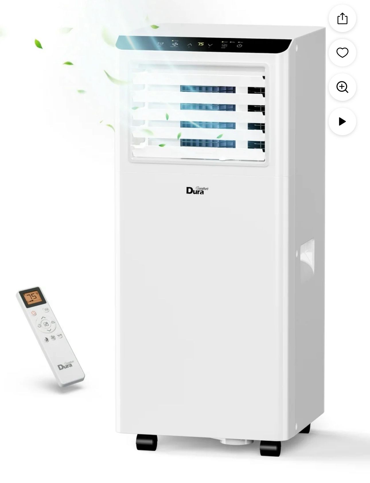 DuraComfort 8000BTU Portable Air Conditioner for Room up to 230 Sq.Ft, 3-in-1 AC Unit 5100BTU (SACC), Cooling, Dehumidifying, Fan