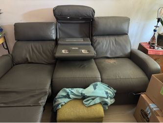 FREE leather reclining sofa