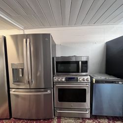 Ge Refrigerator Slide Stove,microwave And Dishwasher 