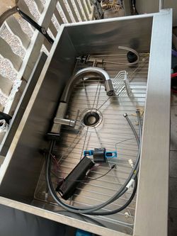 Stainless Steel Kitchen Sink with Faucet and Accessories