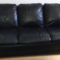 Black Leather Couch & Loveseat