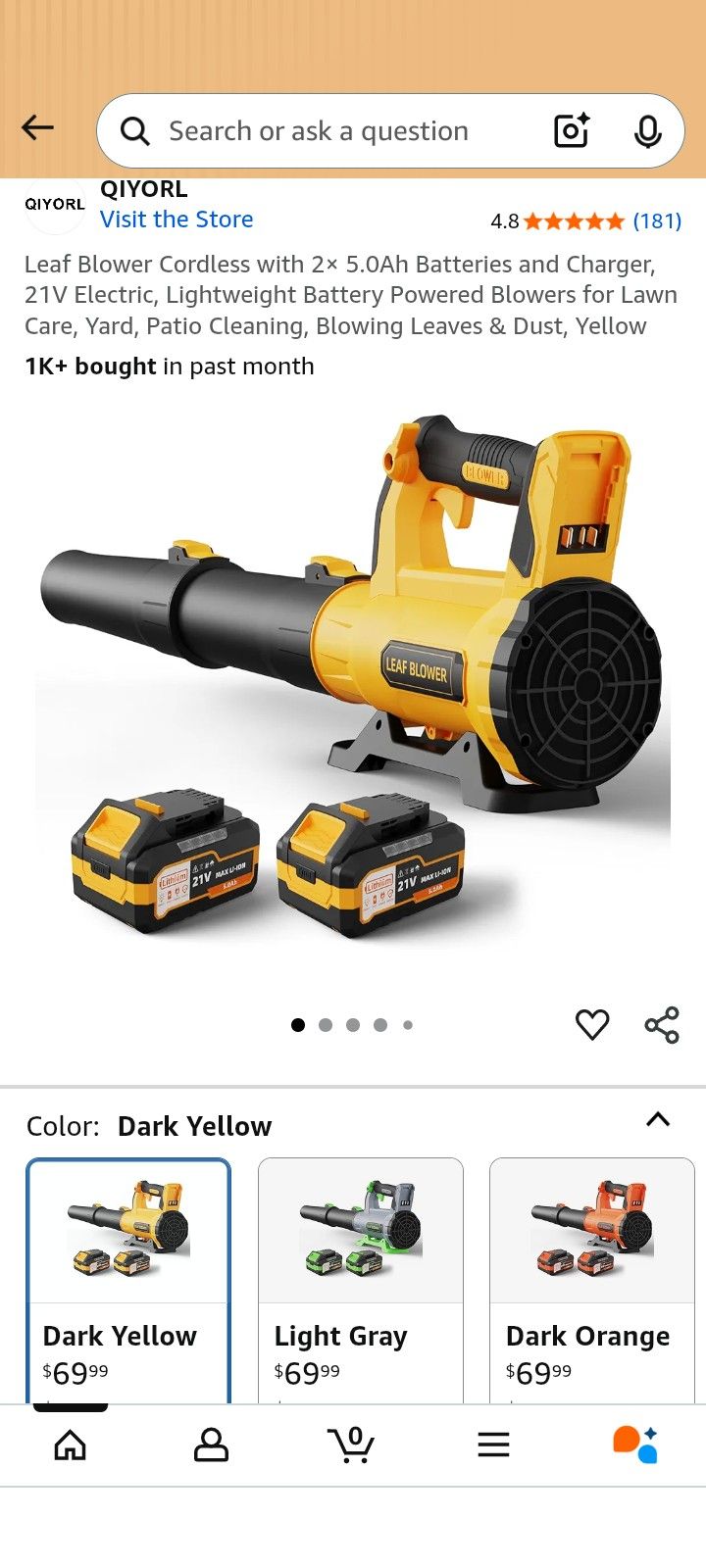 (contact info removed)21 Leaf Blower Cordless 21V