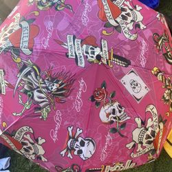 Brand new pink ed hardy umbrella