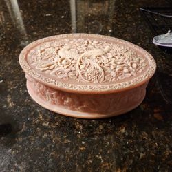 Vintage Genuine Incolaine Stone Jewelry Box