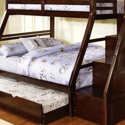 BUNKBED CAPPUCCINO WITH DRAWERS AND STORAGE