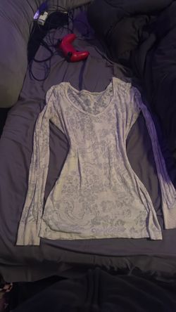 white floral see through long sleeve (medium)