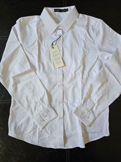 Women's White Dress Shirt Sz Medium NEW