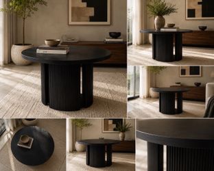 Brand new dark textured round table