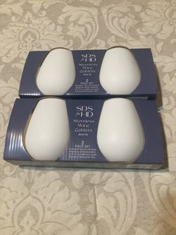 New White Stemless Wine Goblets