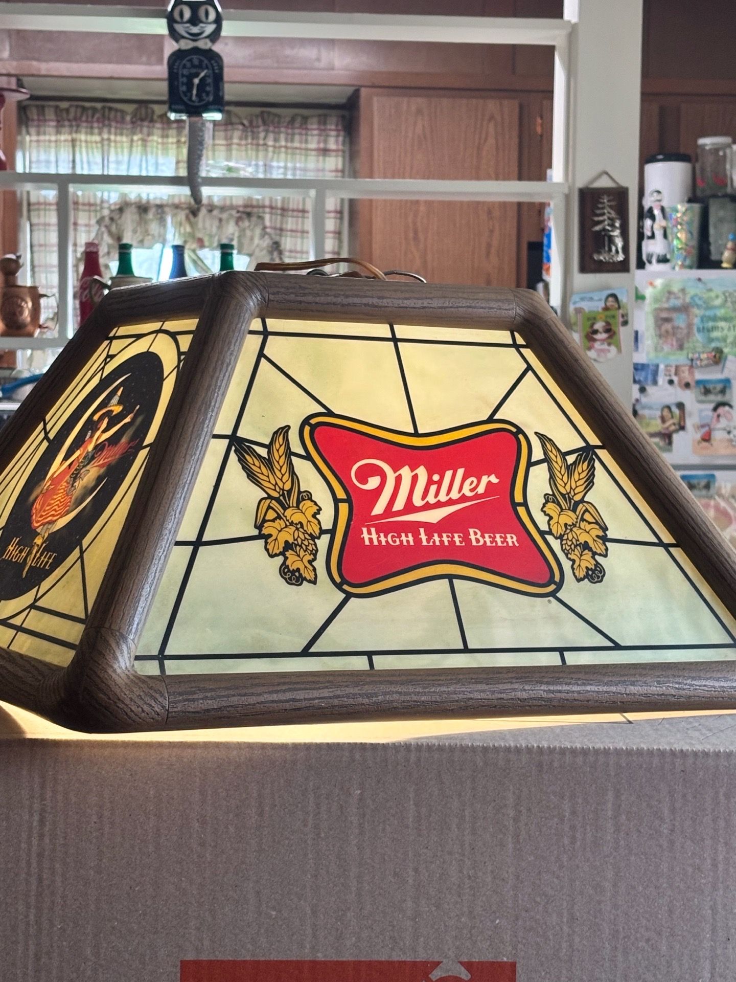 The Miller Breweriana Hanging Light Fixture Beer Sign