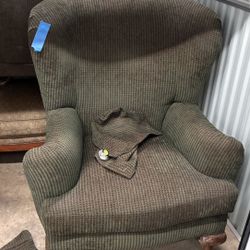 2 Wingback Armchair Striped Fabric