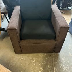 Brand New Brown Accent Chair With Black Cushions