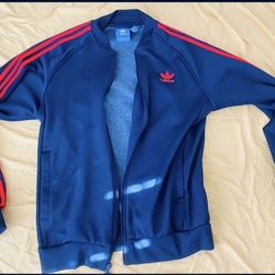 ADIDAS ORIGINALS TRACKSUIT BLUE/RED JACKET/MEN’s MEDIUM