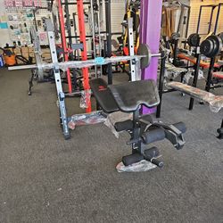 Olympic Bench Press With Barbell And 35lbs Plates for Sale in Downey CA OfferUp