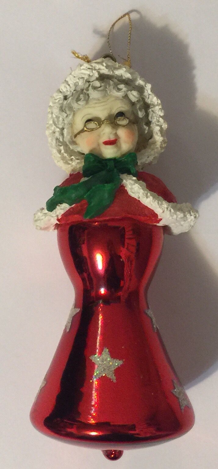 Santa’s Best Mrs Claus European Stye Glass Christmas Ornament