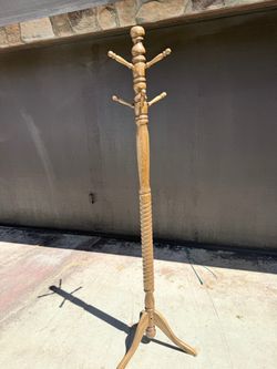 Solid oak coat rack