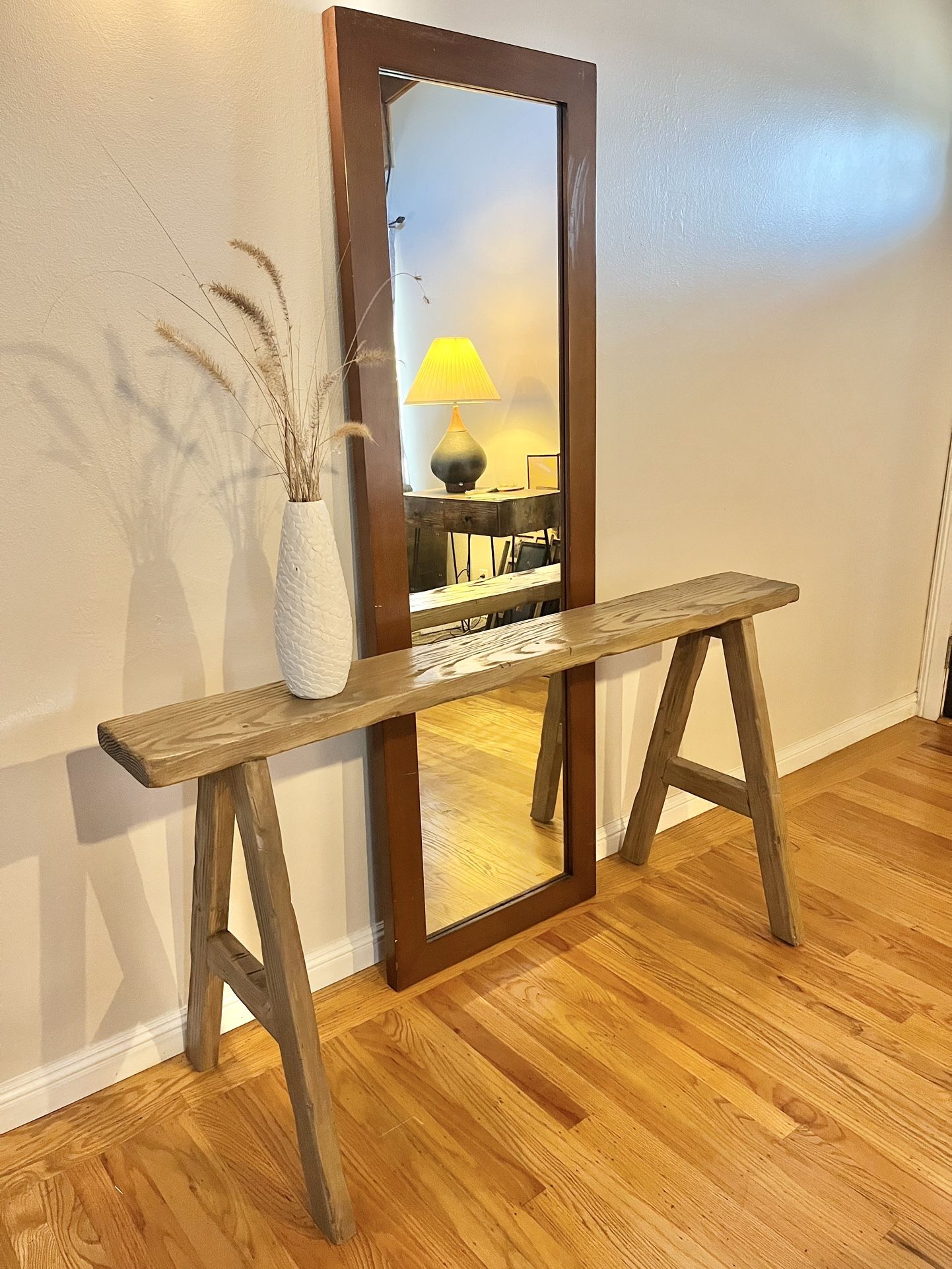 Rustic Weathered Narrow Wood Console