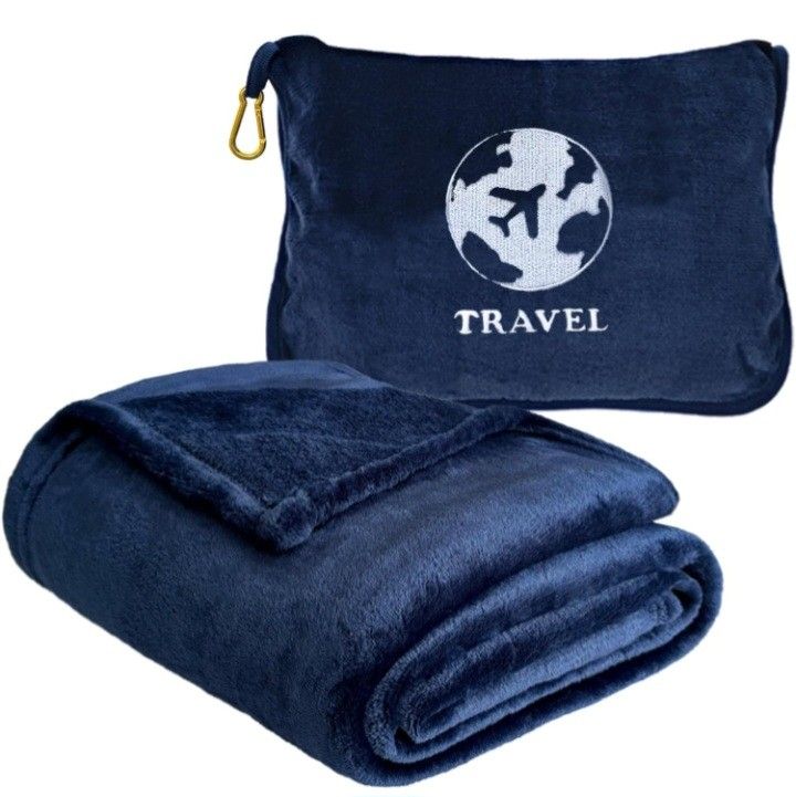 Travel Blanket, Travel Pillow, 2 in 1 Travel Blanket and Pillow, Travel Accessories, Blue