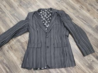 Disney Tim Burtons Nightmare Before Christmas Jack Skeleton Pinstripe Blazer Jacket Adult Size XL