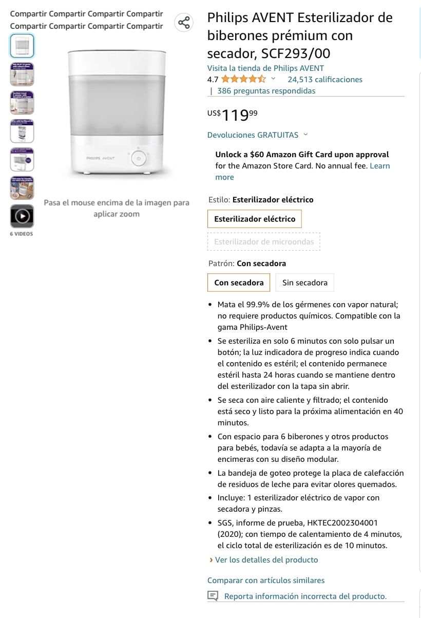 sterilizer bottle and dry