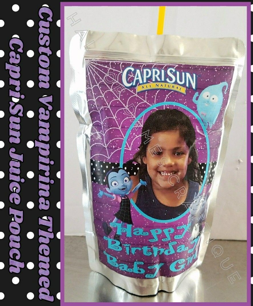 Vampirina themed party favors, decorations, pouches