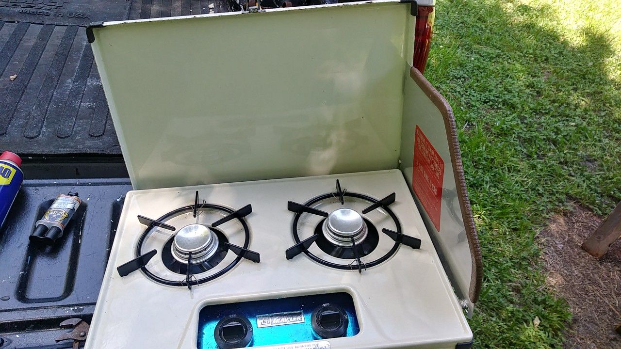 2 burner cook stove.from a popup camper