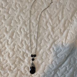 Black Bead Necklace 