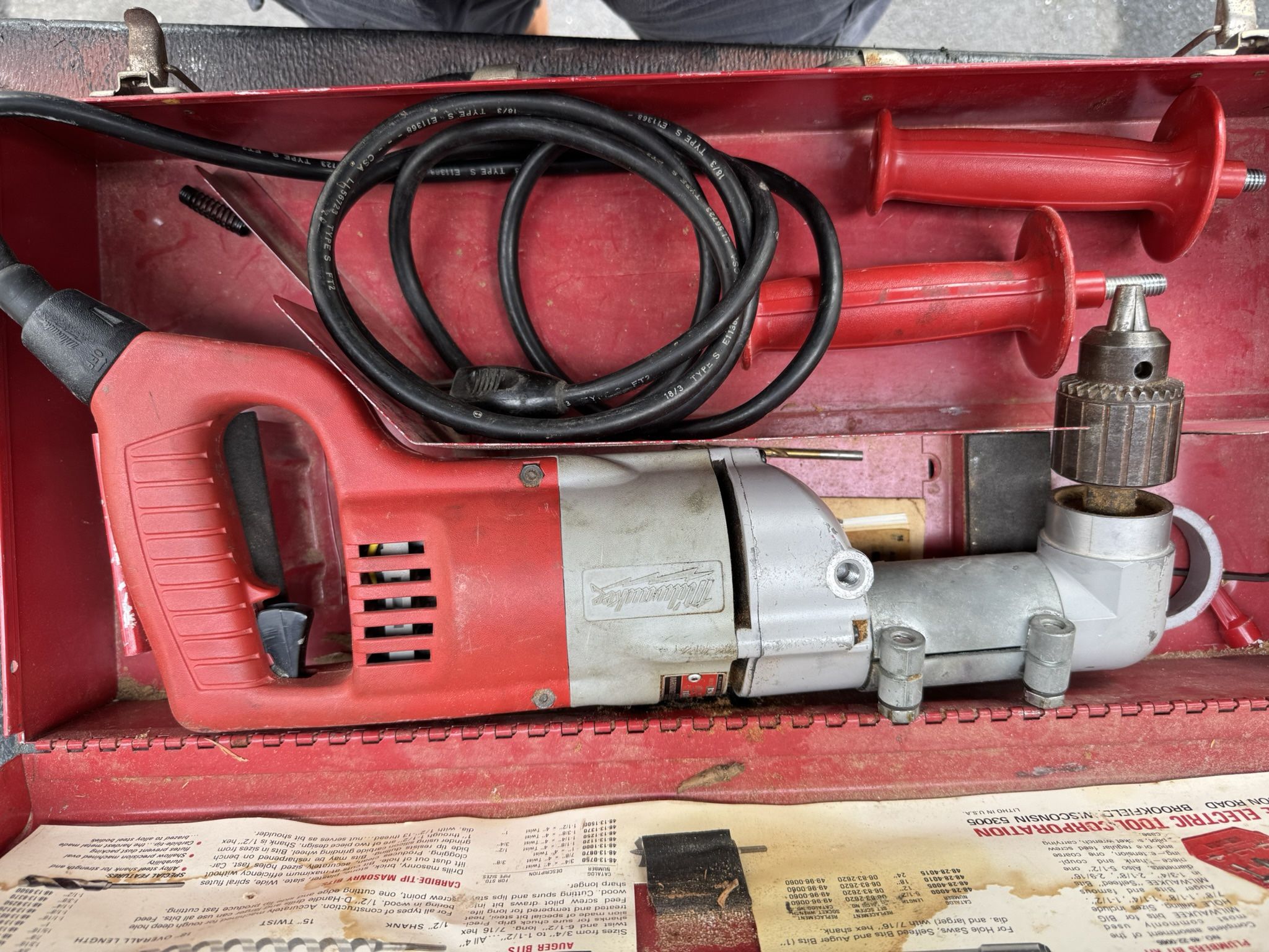 Milwaukee 1/2” Right Angle Corded Drill.