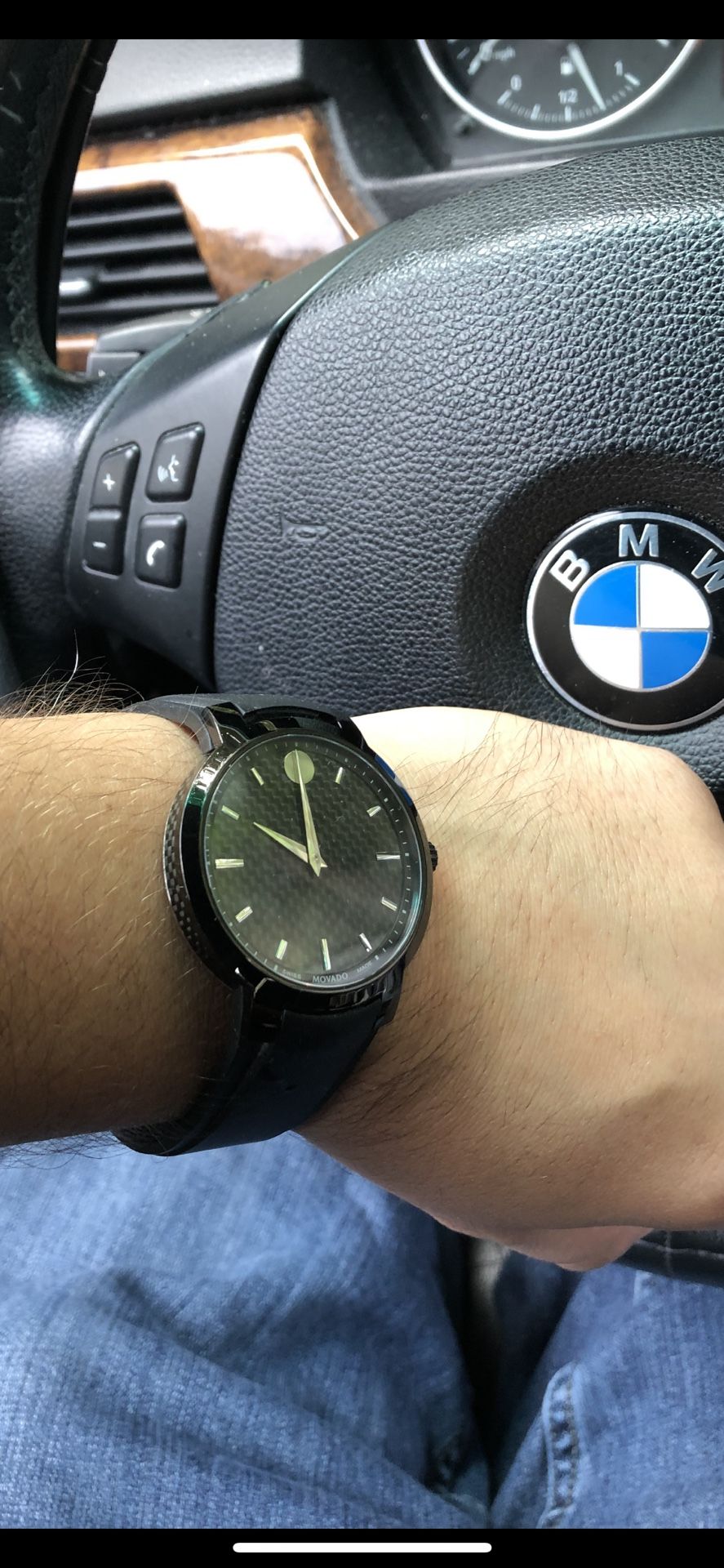 MOVADO GRAVITY BLACK NEW BATTERY INSTALLED