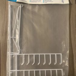 Sliding White Metal Closet Clothes Organization Add-On: Holds 32 Belts or Ties