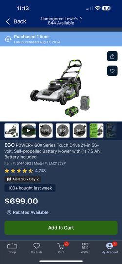 EGO Electric Mower