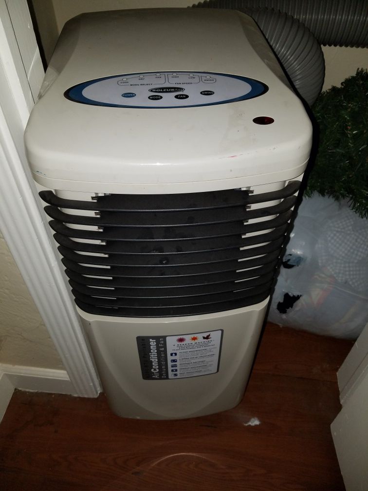 Mobile air conditioner works good no issues.. Dehumidifier and fan... 8,000btu