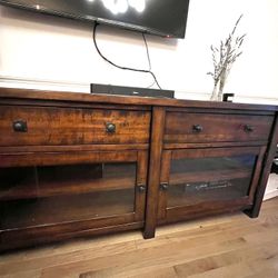 Beautiful pottery Barn Wood Media Cabinet