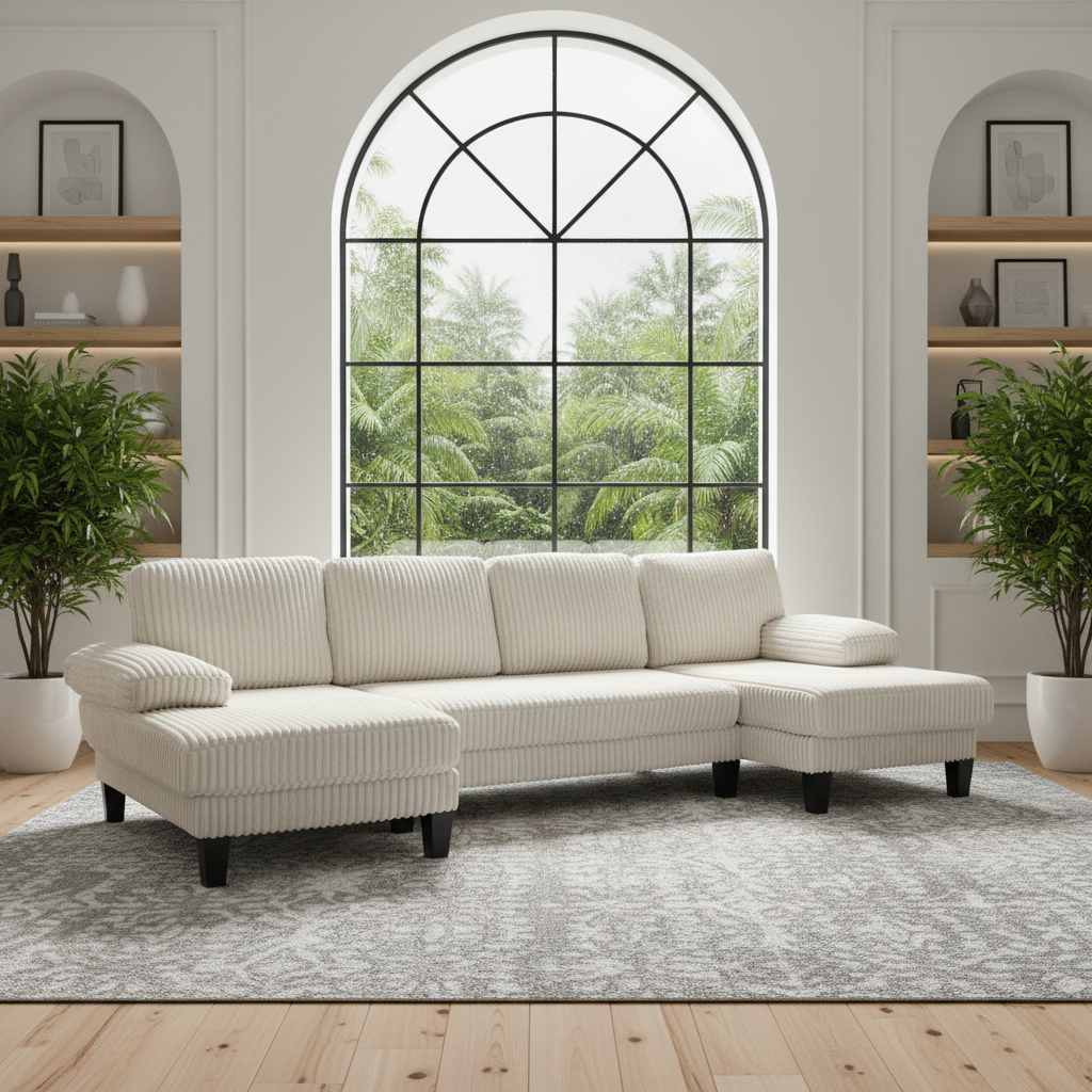 Spokane U-Shaped 4 Seater Sectional Sofa with Double Chaise