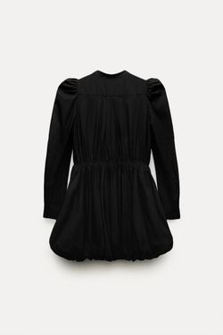 black puff sleeve dress zara ZARA. Black puffed textured dress. TS  Hibuy market