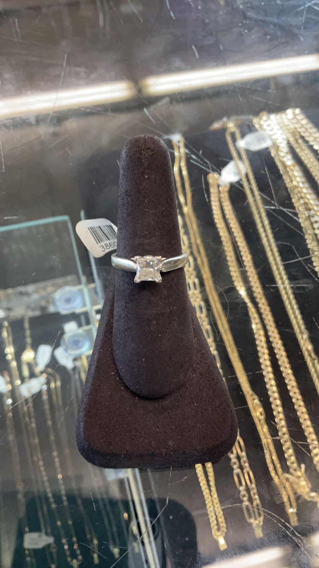 14KT White Gold Engagement Ring W/ Princess Cut Diamond 38603-1