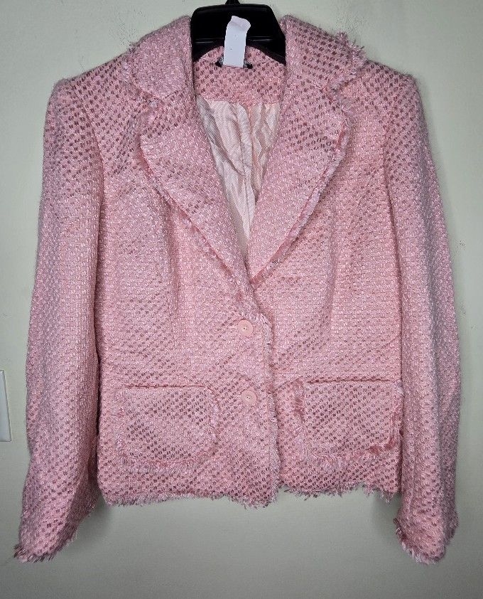 Portrait Women's Pink Button-up Blazer Jacket Size 8