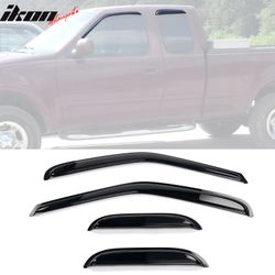 Fits 97-03 Ford F150 F250 Extended Cab Acrylic 4PCS Window Visors Vent Tape-On
