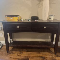 PRICE DROP! $65 Wooden Stained Console!