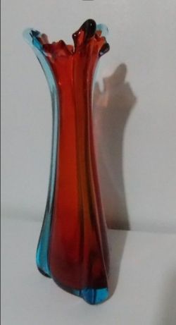 MURANO SOMMERSO GLASS VASE 13"×6"