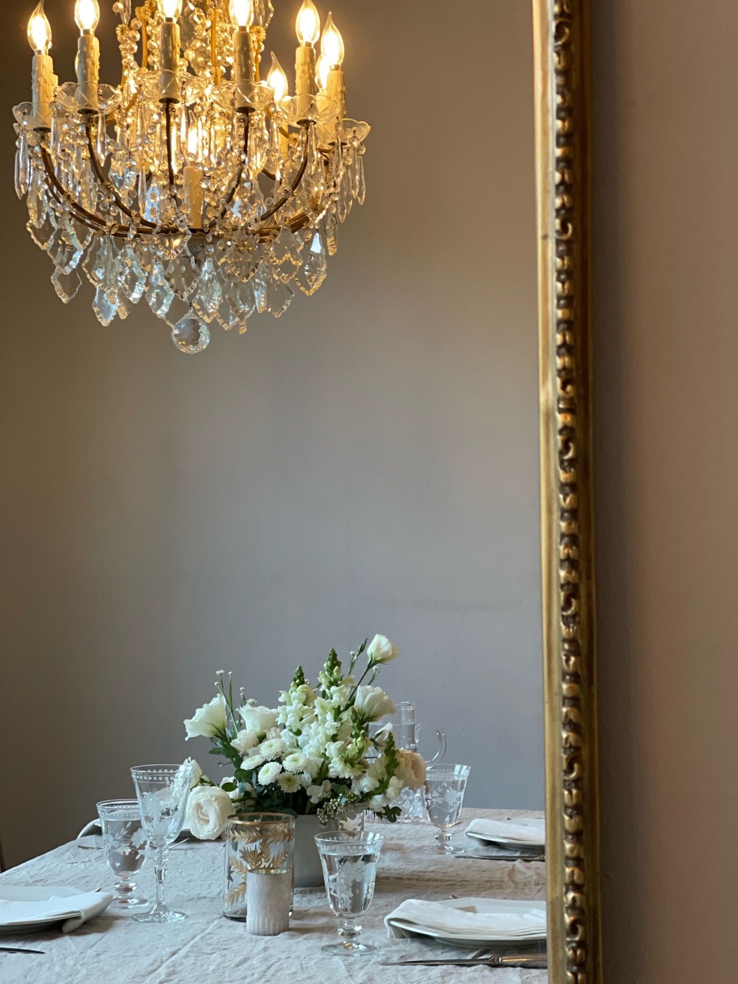 Antique crystal chandelier