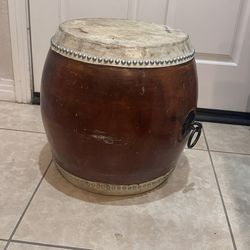 Antique Chinese Barrel Drum / Stool • 17” Tall (As-is)
