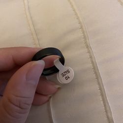 Mens Fashion Stainless Steel Black Band Size 10