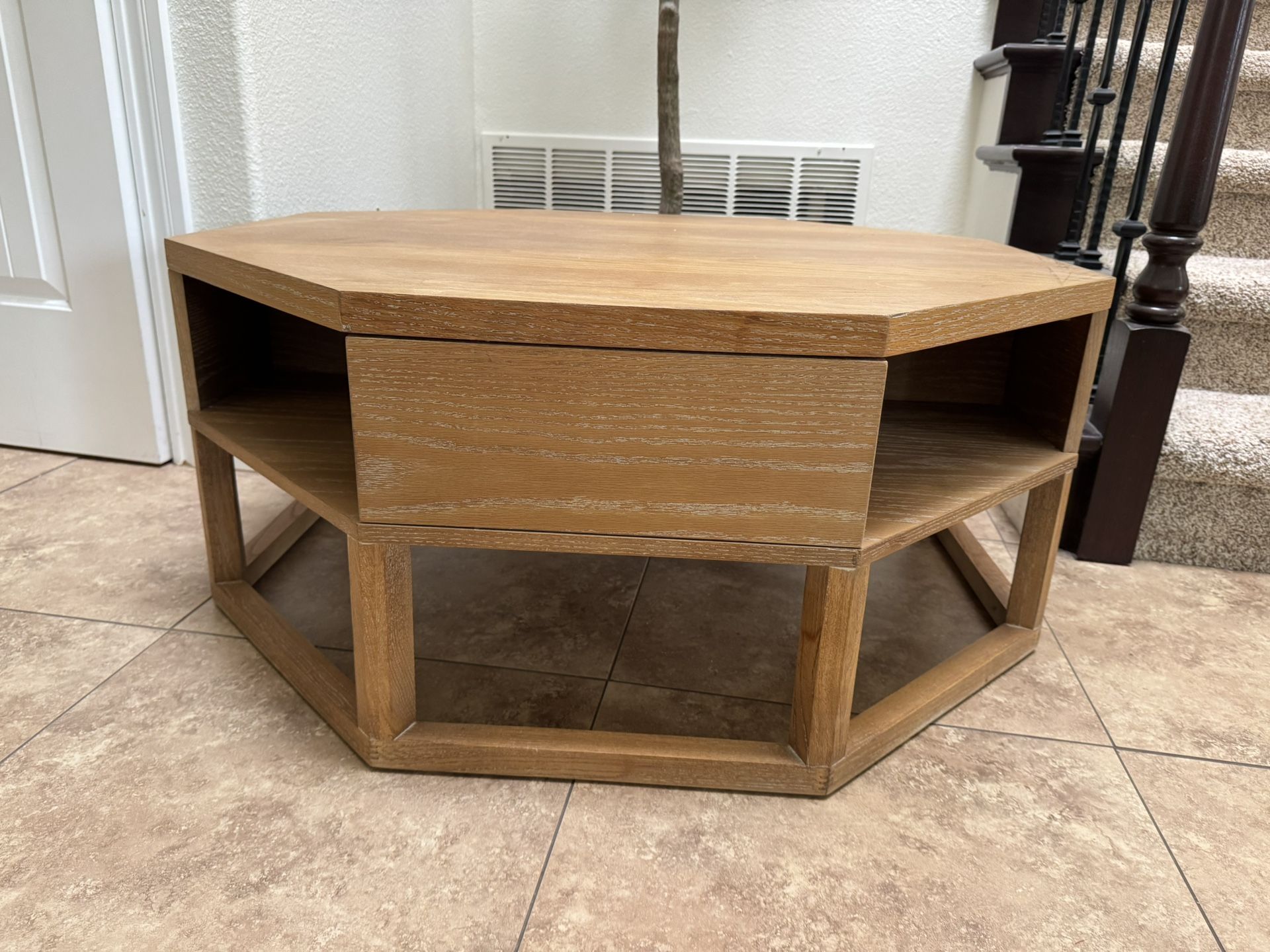 Vintage Mid Century Oak Coffee Table / Sofa End Table