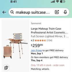 Large Makeup Train Case Professional Artist Cosmetic Organizer