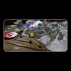 License Plate Novelty Car Front Pins Sew Color Still Life 3D