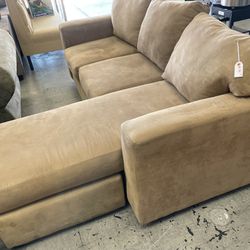 Comfy Suede Reversible Sofa Chaise Sectional 